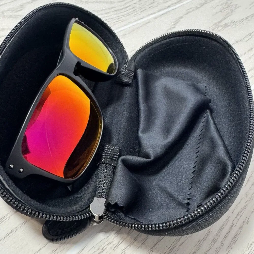 Oakley Holbrook 009244 Polarized Sunglasses Men Black Frame Prizm Orange Lens
